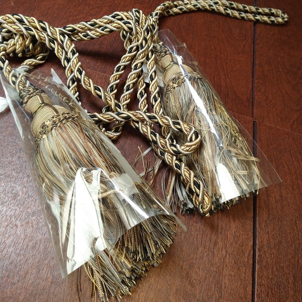 Pair of Elegant Gold Window Tassel